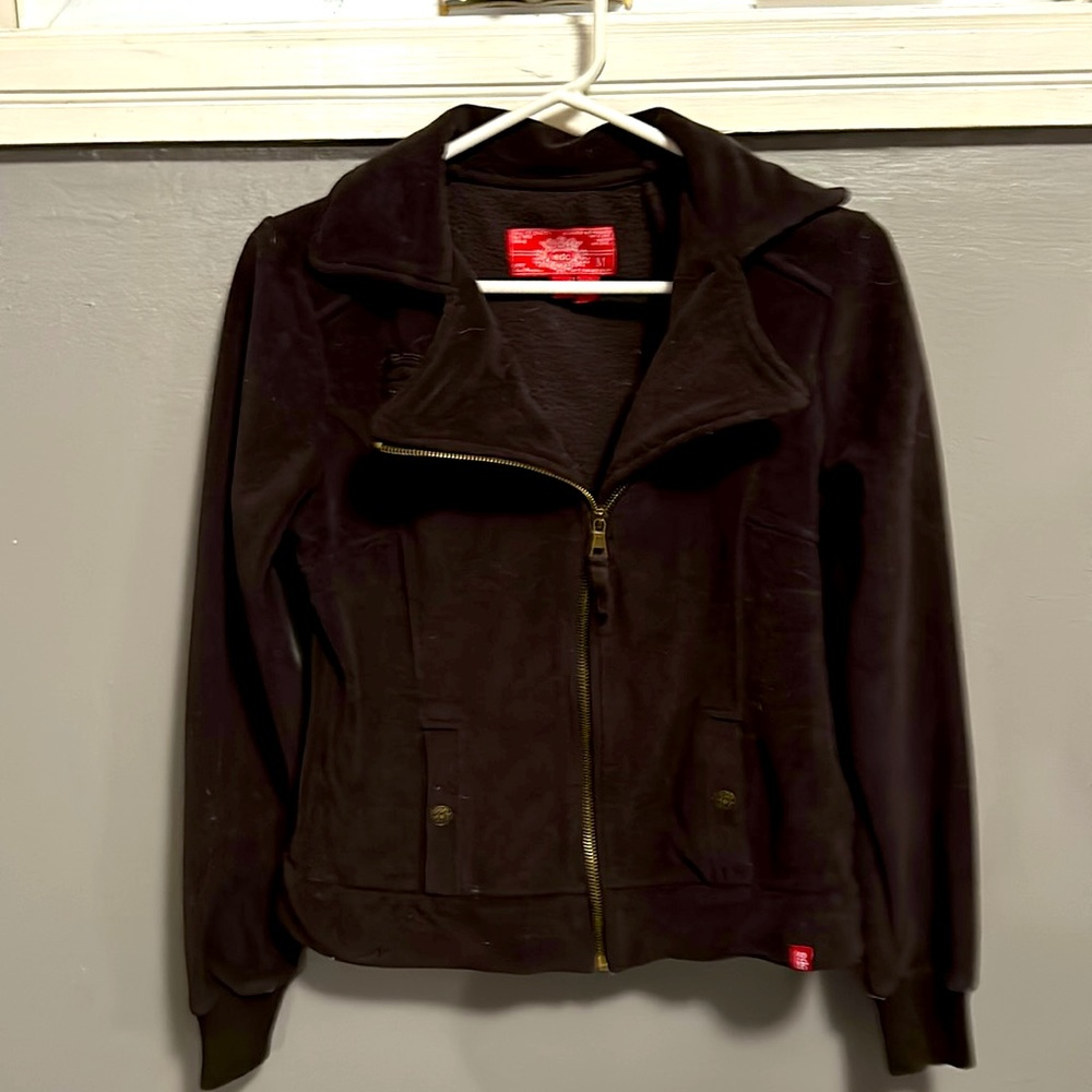 EDC by esprit vintage Y2K full zip fleece jacket 2006 brown New fits like small